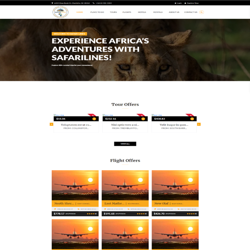 Safari Lines website