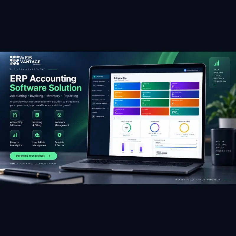 ERP accounting software dashboard